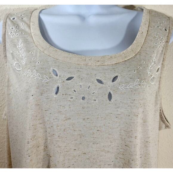 Lane Bryant Beige Heathered Slub Knit Sleeveless Top 18 20 New Without Tags Soft - Picture 2 of 4